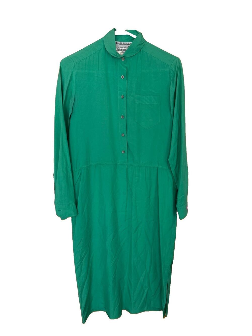 Diane Von Furstenberg Dress Ladies 5 Green Pockets Mid Calf
